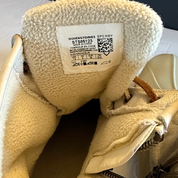 SPERRY Duck Boots Womens Sz 7.5 Cream Saltwater Sparkle - Picture 12 of 15